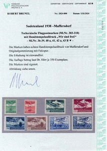 ALEMANIA OCUPACIÓN SUDETENLAND MAFFERSDORF CORREO AÉREO MICHEL 36-43 PERFECTO MH - Imagen 1 de 3