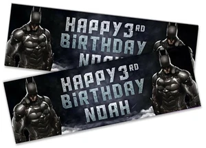 x2 Personalisierte Geburtstagsbanner Batman Design Kinder Kids Party Deko - Bild 1 von 4