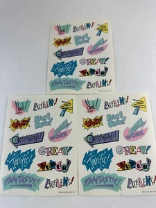 Vintage Teacher Stickers Hallmark 3 Full Sheets Of Gift Wow Excellent 1984 - Picture 1 of 5