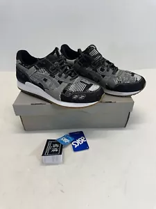 Mens 12H ASICS Gel Lyte III Ranru Black Stitching and Patch, Brand New with Box - Picture 1 of 17