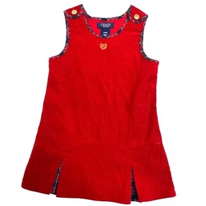 CHAPS Ralph Lauren Vintage Cord Rot Gold Baumwolle Pull Over Kleid Größe 24 Monate - Bild 1 von 10