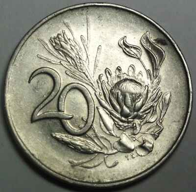 Südafrika 20 Cents 1965 - Pflanzen -fast st / unc mit Münztasche - Bild 1 von 4