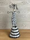 Manhattan Mannequin Jewellery Stand Black And White Dress 13.5" Tall 