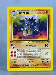 RHYDON 45/64 POKEMON CARD 1999 1ST EDITION JUNGLE SET UNPLAYED NICE - Picture 1 of 2