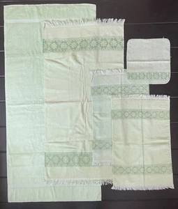 Vintage Retro 70’s Towels JCPenney USA Green Bath Hand Wash Wash Cloth Set of 5 - Picture 1 of 8