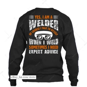 Funny Welding Design Metal Worker Welder Blacksmith Fabricator Long Sleeve Shirt - Picture 1 of 4