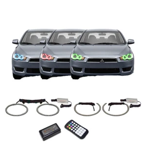 RGB Multi Color Angel Eye Headlight Halo kit for Mitsubishi Lancer 08-16 - Bild 1 von 11