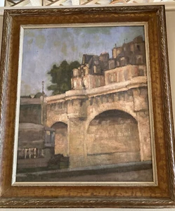 French Cityscape, Oil On Canvas Painting. By: Louis Hector Demailly - Bild 1 von 5