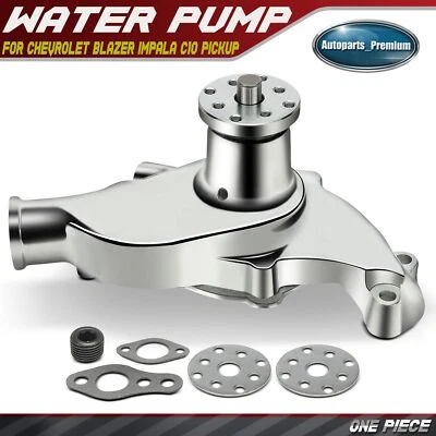 Polished Aluminum High Volume Short Water Pump w/ Gasket for Chevy Impala Blazer - Image 1 of 4