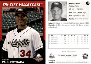Paul Estrada 2004 Choice Tri-City ValleyCats #16 Card *AutographDen*