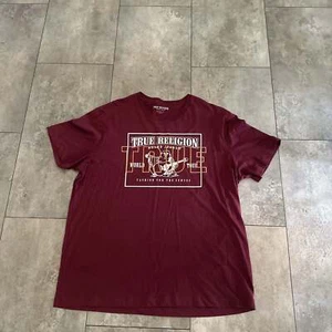 True Religion burgundy t-shirt •size: L - Picture 1 of 4