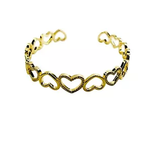 Love My Heart Bangle Bracelet, Gold filled Bracelet, Brazilian Gold Filled Jewel - Picture 1 of 5