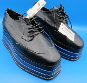 Neu Vintage K3 & Co. schwarz-blaue Plateauschuhe mit Flügelspitze Damengröße US 5,5 UK 3 - Bild 1 von 17