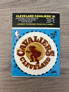 1981 Fleer Basketball - CLEVELAND CAVALIERS Team Logo Sticker Card NM - Picture 1 of 2