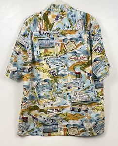 Camisa de campamento hawaiana Pacific Legend Apparel Route 66 XL algodón con botones - Imagen 1 de 11