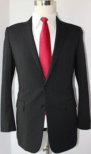 Ralph Lauren Black Label Black Dual Vented Two Button Wool Suit 36 Regular 32 32 - Picture 1 of 12