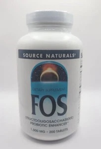 Source Naturals FOS Powder 1000 mg 200 Tablets - New Sealed - Picture 1 of 3