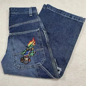 Vintage Flamehead Boys Jeans Size 8 Baggy Wide Leg USA New With Tags - Rare! - Picture 1 of 16