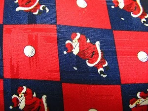 Corbata de cuello American Greetings novedad Papá Noel golf rojo marino 100 % seda - Imagen 1 de 4