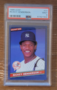 1986 Leaf #37 Rickey Henderson PSA 9 New York Yankees POP 19
