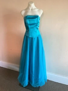 MR K Sapphire Blue Strapless Evening Gown Formal Dress Size 10 - Picture 1 of 7