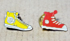 Lot Of Two - One Yellow/White  & One Red/White Running Shoe Souvenir Lapel Pin