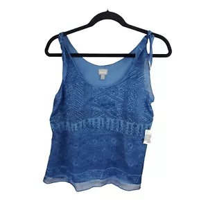 Converse Tank Top Small Womens Sleeveless Blue Flowy Patterned - Picture 1 of 5