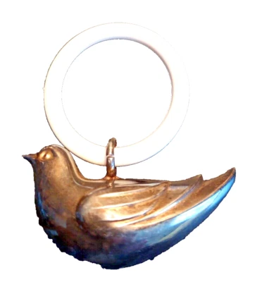 Hochet ancien en argent  avec anneau bakelite  époque début XXème siècle - Photo 1/3