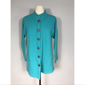Top donna Soft Surroundings Style 2AJ94 Teal manica lunga da indossare ovunque S - Foto 1 di 12