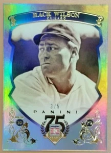 2014 PANINI HALL OF FAME 75TH ANNIVERSARY HACK WILSON GOLD PARALLEL /5 SSP HOF - Picture 1 of 2