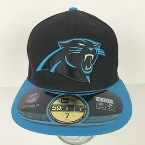 Carolina Panthers NFL New Era 59Fifty Fitted Hat Cap Size 7 Football On Field - Picture 1 of 11