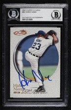 2001 Fleer Futures Hideo Nomo #82 BAS Certified BGS Encased Auto