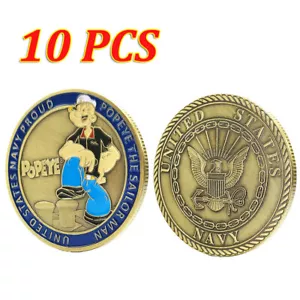 10 Stück Gedenkmünze Challenge Navy Proud Popeye Geschenk US NAVY Sammlerstück - Bild 1 von 11