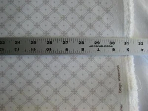 5 Yd Laura Ashley Wickerwork Cotton Decorator Fabric Dove Grey Taupe Lattice - Picture 1 of 8