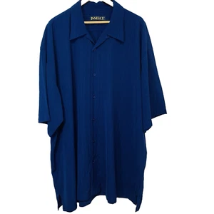 Inserch Short Sleeve Shirt Men 4XL Navy Blue Camp Vacation Work Resort Classic - Picture 1 of 12