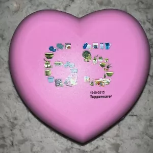 Tupperware Heart Keeper Valentine Pink Container #5187A-1 Anniversary 65 Years - Picture 1 of 4