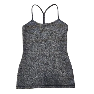 Camiseta sin mangas Lululemon Power Pose talla 6 negra jaspeada W1AMYS yoga entrenamiento pilates Foto 1 de 4