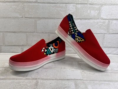 Women’s Good Luck Korean slip-on nylon shoe sneaker Red size 6.5-7m - Image 1 of 4
