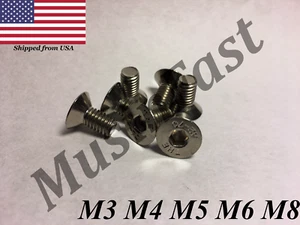 M3 M4 M5 M6 M8 Stainless Steel Hex Drive Flat Head Screw A2 Qty:10,20,50,100pcs - Picture 1 of 95
