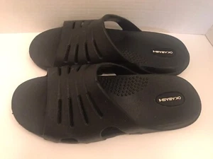 OKABASHI Mens Size L Black Rubber Slide Slip-On Eurosport SANDALS Shoes EUC - Picture 1 of 4