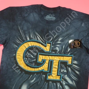 The Mountain Georgia Tech Shirt Mens M Blue Tie Dye Yellow Jackets Graphic T New - Picture 1 of 8