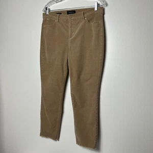 talbots women’s tan corduroy raw hem cropped pants size 10P - Picture 1 of 9