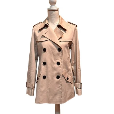 Gabardina Coach F80650 Doble Pecho Beige Chaqueta Cinturón Falta Talla Pequeña Foto 1 de 4