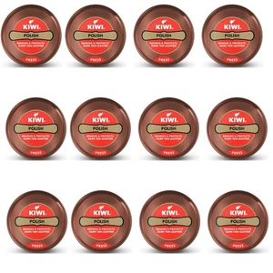 Kiwi Shoe Polish, Renew, Protect & Nourish Leather Shoes, Dark Tan 40g X 12 - Picture 1 of 7