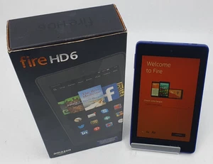 Amazon Fire HD 6 Tablet (4th Gen, 2014) – 6" Display – 8GB WiFi – Blue –Working - Picture 1 of 2