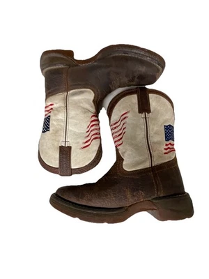 Bota Occidental Durango Rebel Distressed Flag para Niños - Puntera Cuadrada - DBT0234Y - Talla 1M Foto 1 de 4