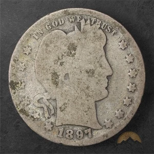 Cuarto de plata Liberty Head Barber 1897 25c - Filadelfia - Imagen 1 de 2