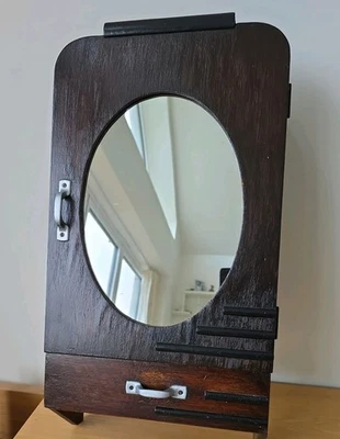 Vintage 1920s French Art Deco Bathroom mirrored medicine cabinet. - Image 1 of 4