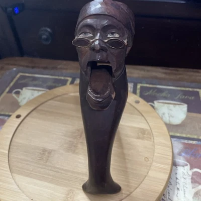 Vintage Victorian Carved Nutcracker, Black Forest  Nut Cracker Old Woman Glasses - Image 1 of 4