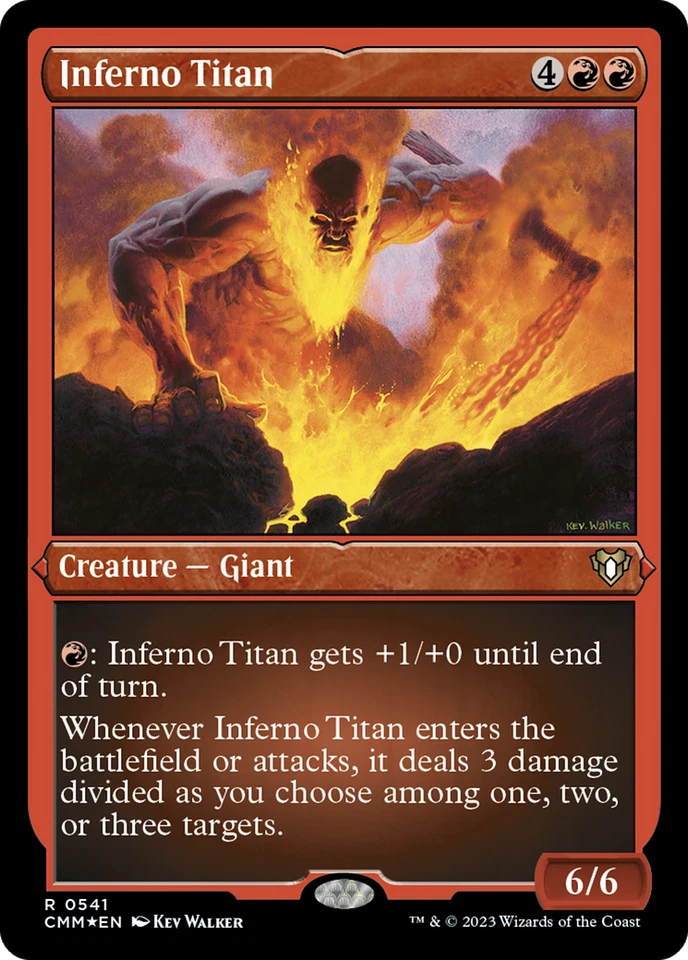 Inferno Titan (ETCHED) FOIL Commander Masters HEAVILY PLD Rare CARD ABUGames - Image 1 of 1